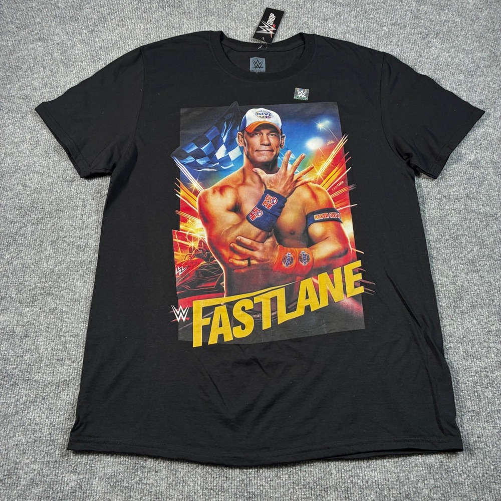 WWE Fastlane 2023 John Cena I Was There T-Shirt Mens L Black NEW Event Wrestling